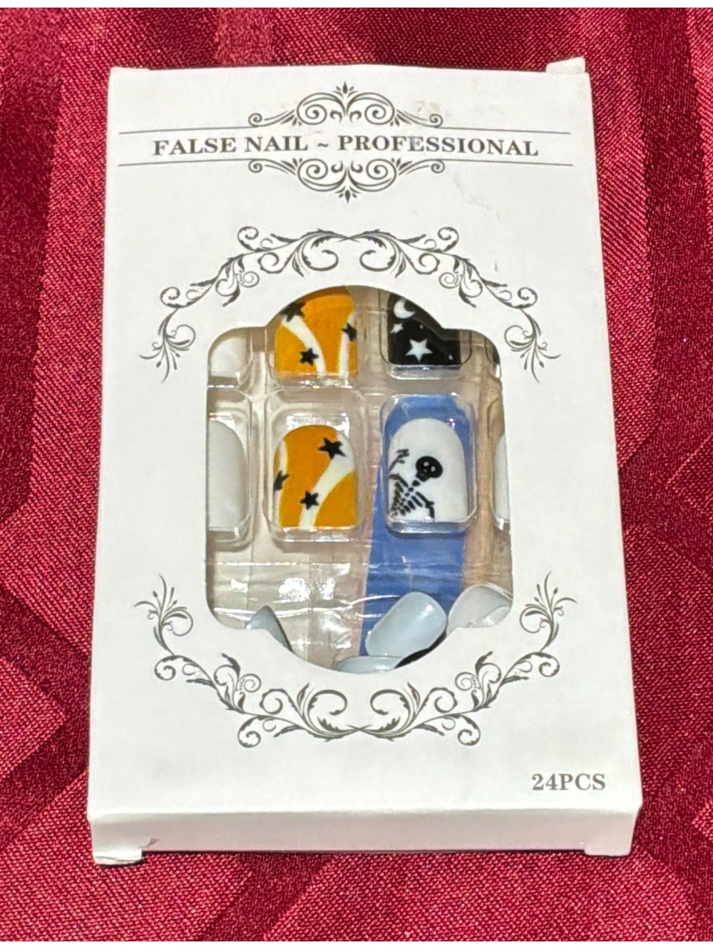 24PCS Professional False Nails with Halloween Design